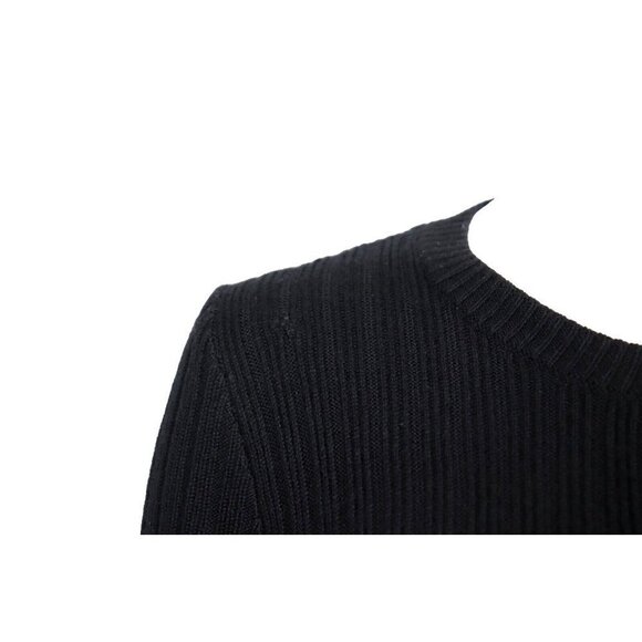 A.P.C. Women's Small Black Crew Neck Cardigan Sweater Merino Knit Button-Up Top - Picture 9 of 9